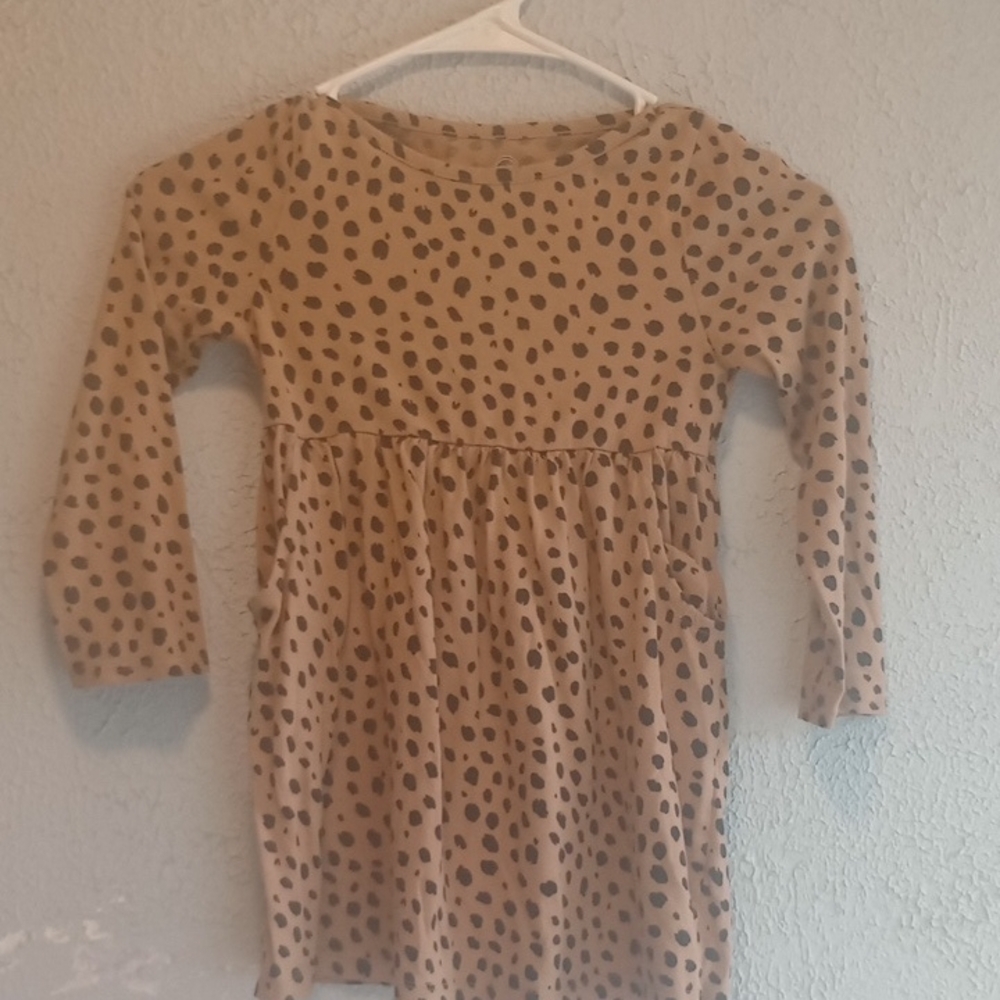 Wonder Nation Brown Polka Dot Kids Dress